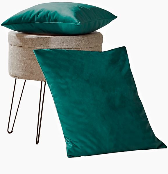 Weckbrodt Dekokissen "Valentin" Samt-Optik, Velour, Unifarben, Kissenhülle günstig online kaufen