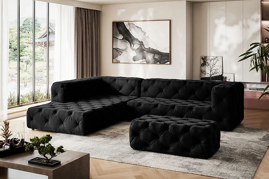 Home affaire Ecksofa "FOLLINA" L-Form, mit klassischer Chesterfield-Knopfhe günstig online kaufen