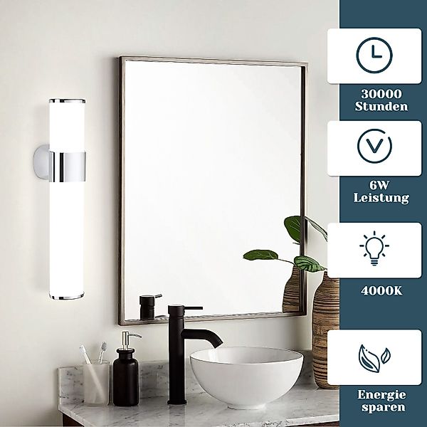 Nettlife LED Spiegelleuchte Badezimmer Klemmbar 35CM günstig online kaufen