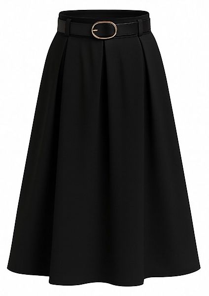 Mississhop A-Linien-Rock Eleganter Faltenrock mit Gürtel – mittellang Gr. 4 günstig online kaufen