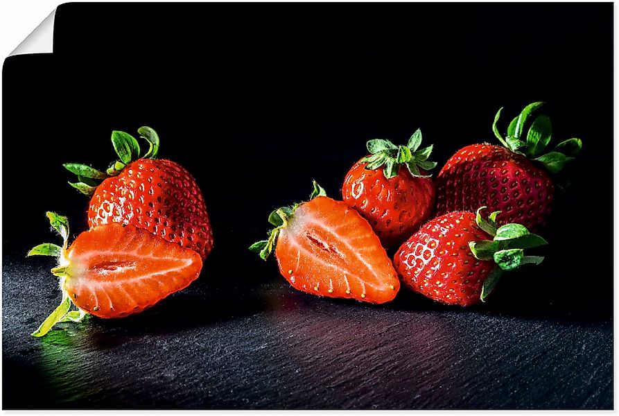 Artland Wandbild "Erdbeeren, süß und fruchtig", Obst Bilder, (1 St.), als L günstig online kaufen