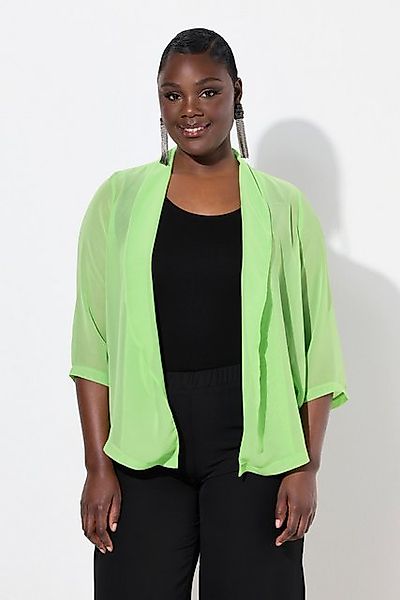 Ulla Popken Kurzjacke Chiffonjacke Oversized Schalkragen günstig online kaufen