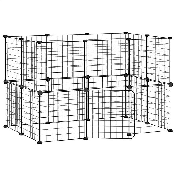 vidaXL 20-Tlg Haustierkäfig mit Tür Schwarz 35x35 cm Stahl Modell 7 günstig online kaufen