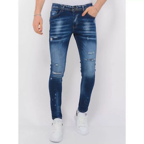 Local Fanatic  Slim Fit Jeans Paint Splatter Ripped Hosen Slim günstig online kaufen