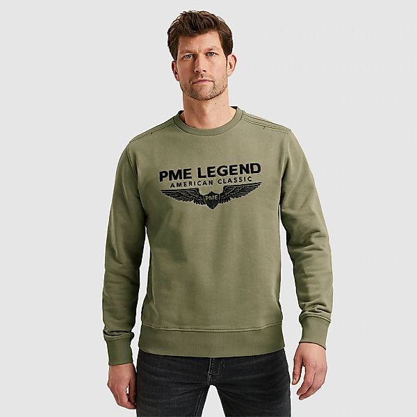 PME Legend Herren Rundhals Pullover CREWNECK SOFT TERRY WITH LOGO - Regular günstig online kaufen