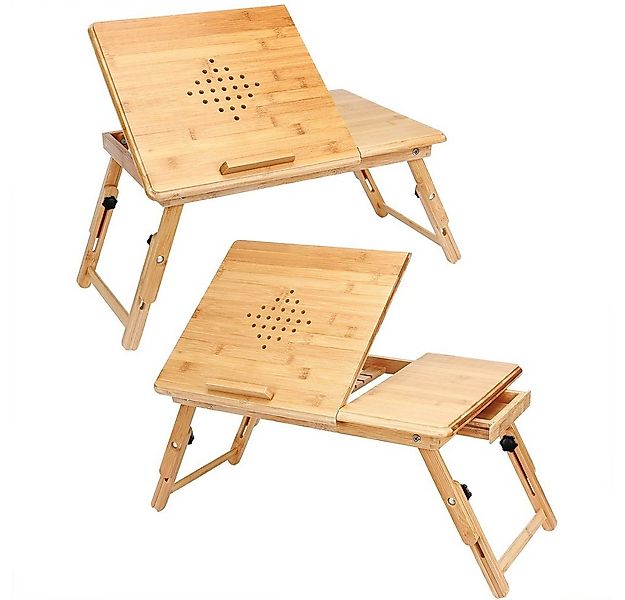 Casaria Laptoptisch, Höhenverstellbar Klappbar Schublade Neigbar Betttisch günstig online kaufen