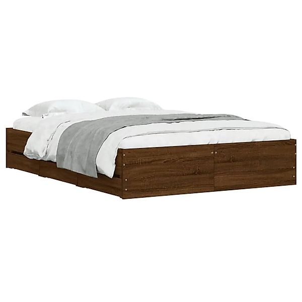 vidaXL Bettgestell mit Schubladen Braun Eichen-Optik 120x190 cm 3207321 günstig online kaufen