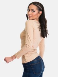 Evoni Langarmshirt Langarm Rundhals Baumwolle Basic günstig online kaufen