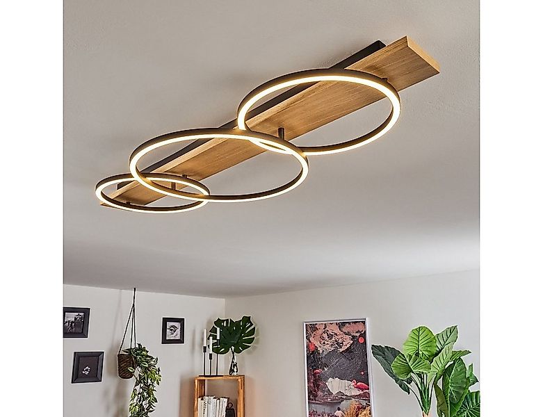 hofstein Deckenleuchte Holz LED Decken Lampen Flur Strahler Wohn Schlaf Zim günstig online kaufen