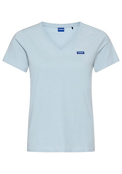 HUGO Blue T-Shirt Classic V mit Logo, V-Ausschnitt günstig online kaufen