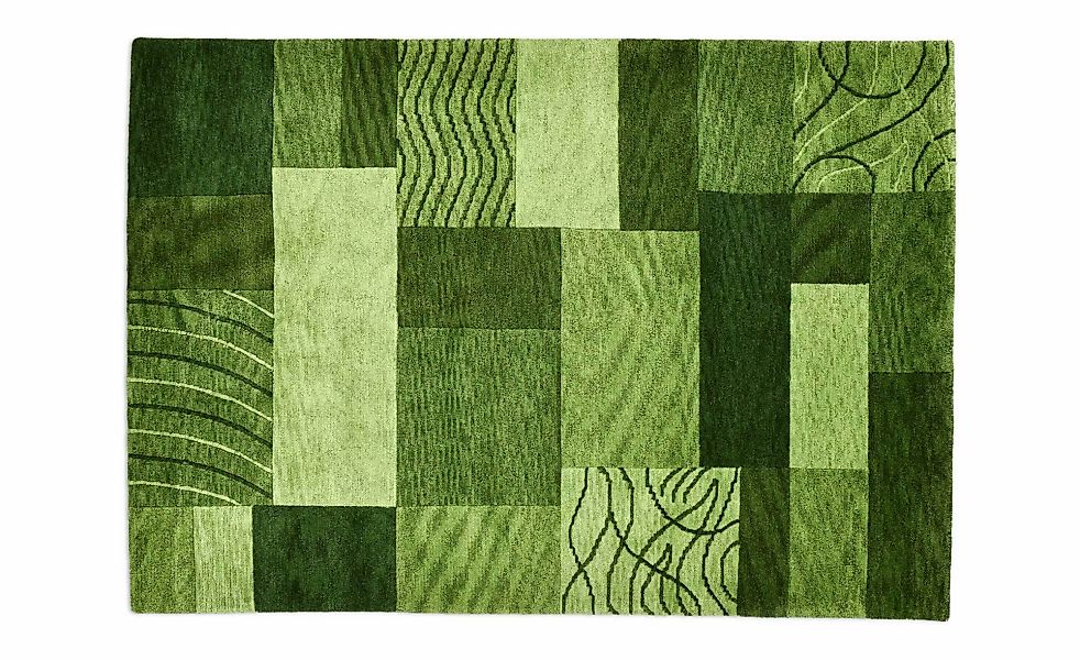 THEKO Wollteppich  Domas ¦ grün ¦ Wolle ¦ Maße (cm): B: 190 H: 1,2 Teppiche günstig online kaufen