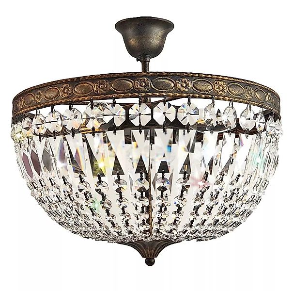 PGA-Lights Deckenleuchte Kristall Deckenlampe Florence Ø40cm Antik aus gesc günstig online kaufen