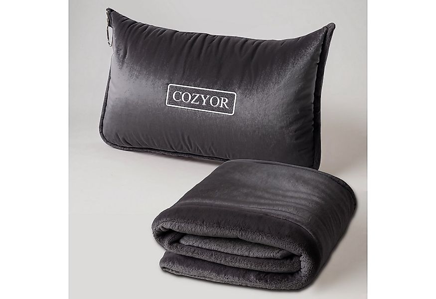 Cozyor Reisekissen und Reisedecke 2 in 1, Reiseset kuschelig weich + Rucksa günstig online kaufen