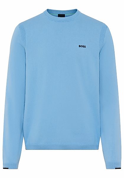 BOSS GREEN Strickpullover Rundhalsausschnitt, Regular Fit, Logo-Print günstig online kaufen