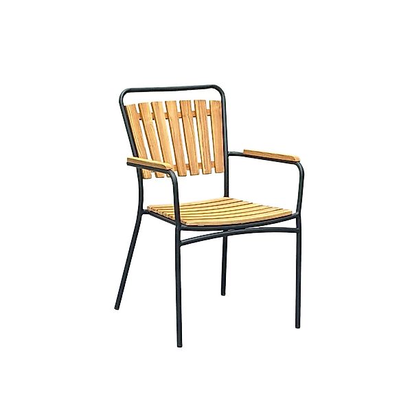 Garden Pleasure Stapelstuhl Covina Stahl mit Armlehnen Braun-Schwarz 2er Se günstig online kaufen