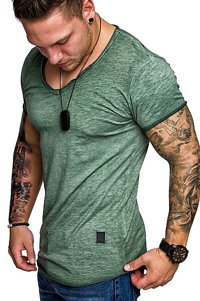 Amaci&Sons T-Shirt NYC Basic Oversize T-Shirt mit V-Ausschnitt Herren Overs günstig online kaufen