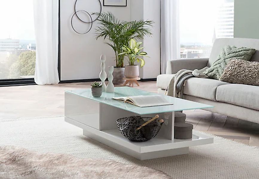 SalesFever Couchtisch, mit Tischplatte aus gehärtetem Kristallglas günstig online kaufen