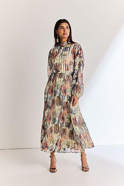 Next Maxikleid Plissiertes Maxi-Abendkleid mit Glitzerfäden günstig online kaufen