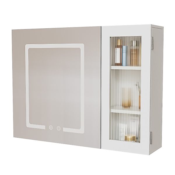 TWSOUL Spiegelschrank Spiegelschränke mit LED-Beleuchtung, Badezimmerschrän günstig online kaufen
