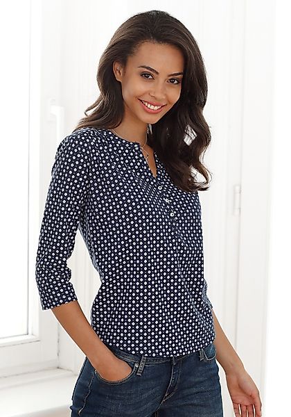 LASCANA Blusenshirt "mit Knopfleiste", aus pflegeleichter Qualität mit Visk günstig online kaufen