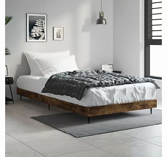 furnicato Bett Bettgestell Räuchereiche 90x190 cm Holzwerkstoff günstig online kaufen