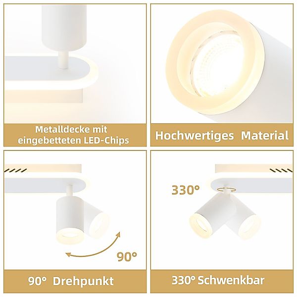 Nettlife LED Deckenstrahler Schwarz 2/3/4 Flammig günstig online kaufen