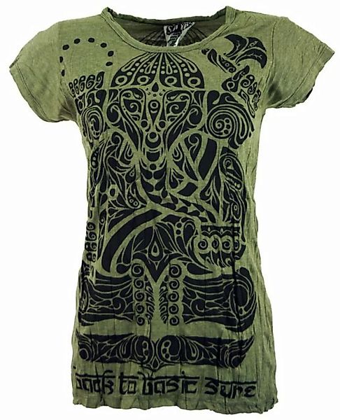 Guru-Shop T-Shirt Sure T-Shirt tribal Ganesh - olive Festival, Goa Style, a günstig online kaufen