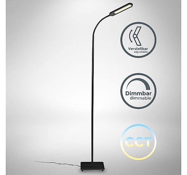 B.K.Licht Stehlampe LED Stehleuchte Schwarz Dimmbar 8W 600lm Touch - BKL145 günstig online kaufen