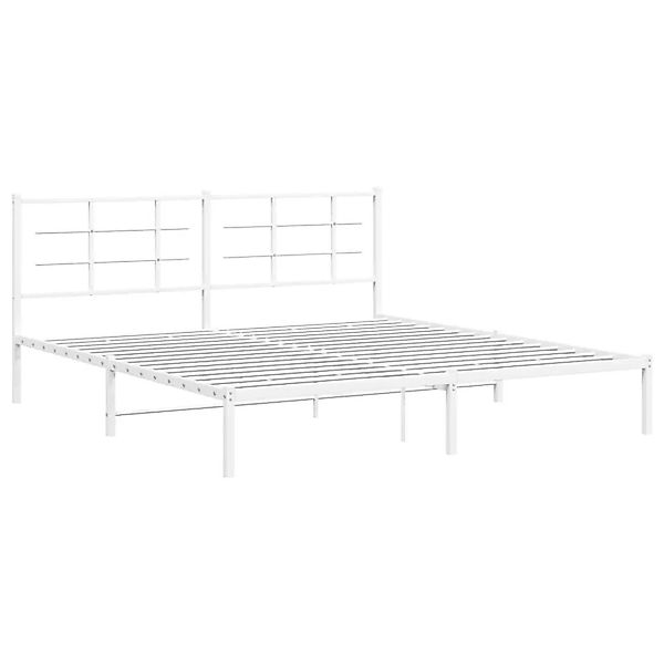 vidaXL Bettgestell mit Kopfteil Metall Weiß 183x213 cm 355615 günstig online kaufen