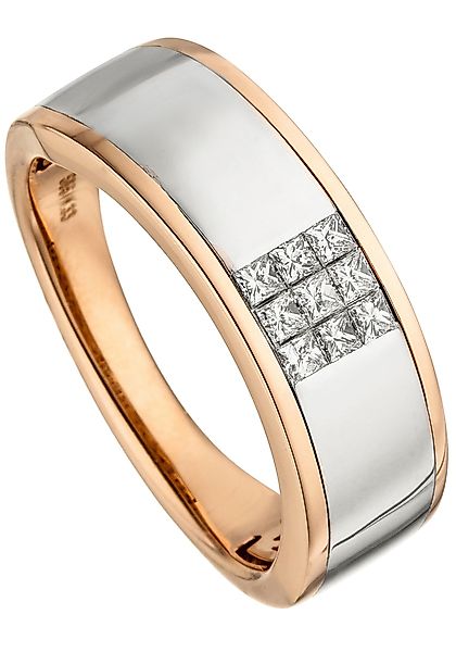 JOBO Fingerring "Ring mit 9 Diamanten", 585 Roségold bicolor günstig online kaufen