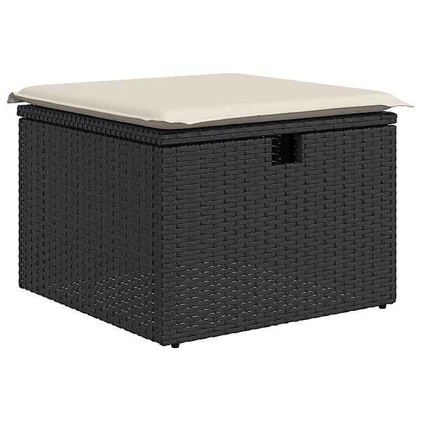 vidaXL Hocker Gartenhocker mit Kissen Schwarz günstig online kaufen