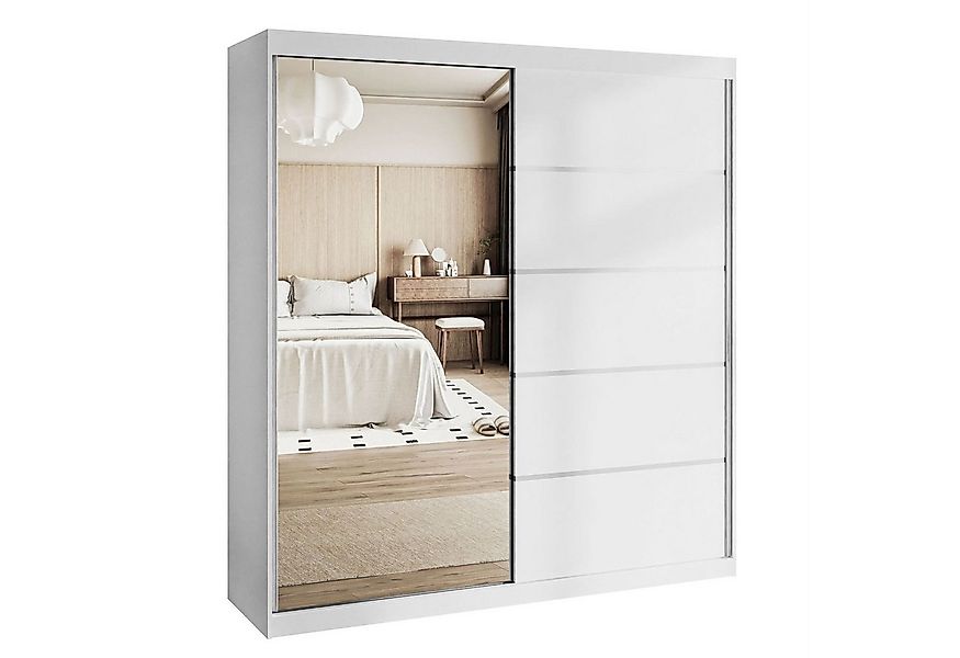 Lookway Kleiderschrank BASTER II PLUS 200 cm mit Spiegel, Schiebetürenschra günstig online kaufen