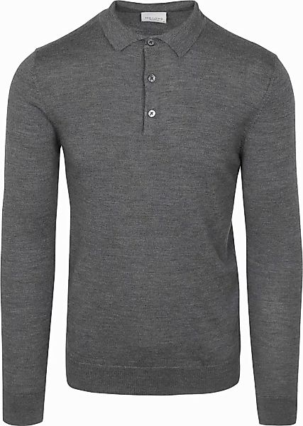 Profuomo Longsleeve Poloshirt Merinowolle Anthrazit - Größe M günstig online kaufen