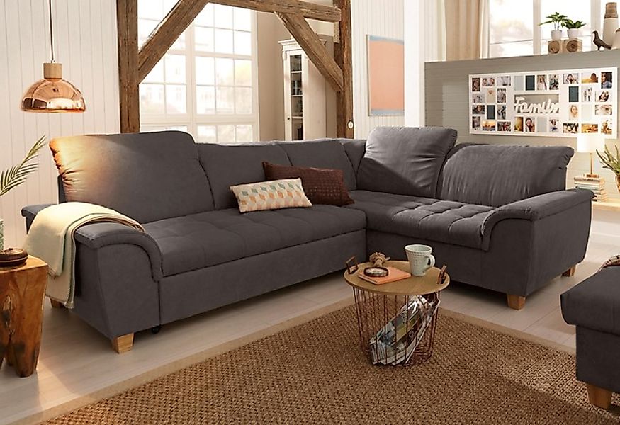 Home affaire Ecksofa »Lyla fester Sitzkomfort, bequeme Armlehnen, Breite 27 günstig online kaufen