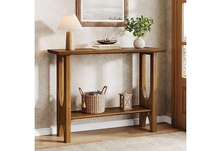Tribesigns Konsolentisch 105cm Eingangstisch mit Ablagefläche, Massivholzbe günstig online kaufen
