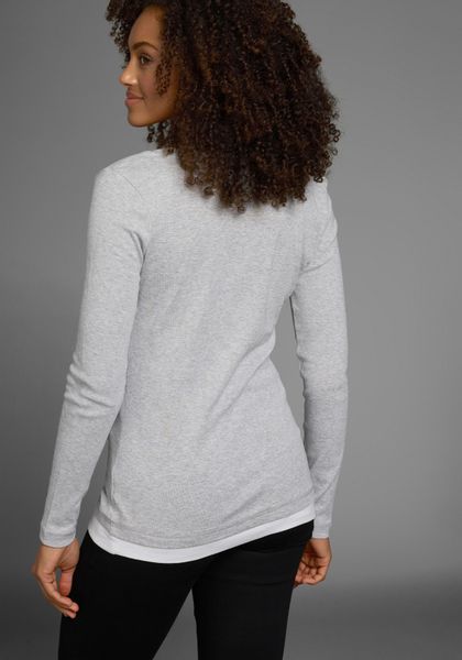 Flashlights 2-in-1-Langarmshirt figurbetonte Passform, Rundhalsausschnitt, günstig online kaufen