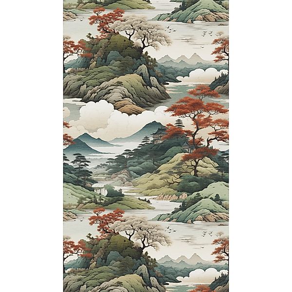 A.S. Creation Fototapete Natur Berge 1,59 m x 2,8 m Beige-Grün FSC® günstig online kaufen