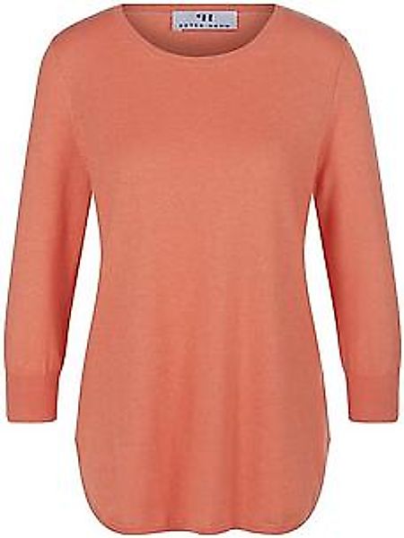Rundhals-Pullover aus Seide und Kaschmir Peter Hahn orange günstig online kaufen