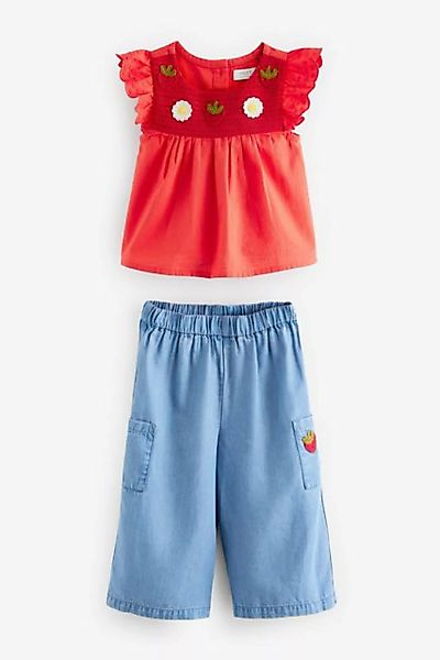 Next Shirt & Hose Bluse und Hose im Set, Erdbeere (2-tlg) günstig online kaufen