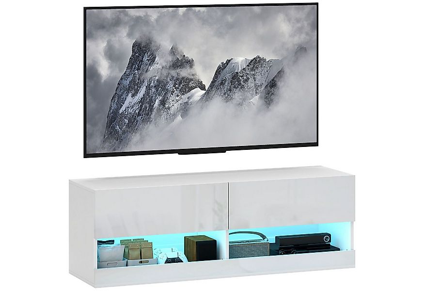 HOMCOM TV-Board TV-Hängeschrank mit bunter LED-Beleuchtung, 16 Blinkmodi (K günstig online kaufen