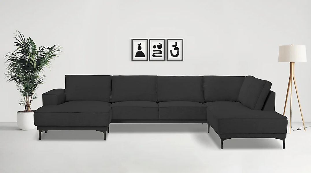 Places of Style Wohnlandschaft "XXL Sofa Oland, Struktur, Flachgewebe, Luxu günstig online kaufen