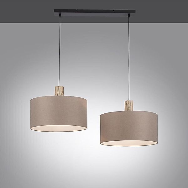JUST LIGHT LED Pendelleuchte LED Pendelleuchte LINEN, 2xE27/60W, Stoffschir günstig online kaufen