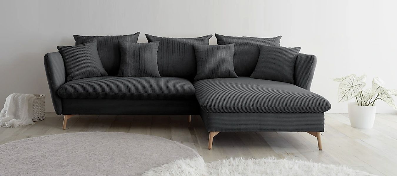 OTTO home Ecksofa "MERLE, 258 cm, L-Form, traumhafter Cord," mit Bettfunkti günstig online kaufen