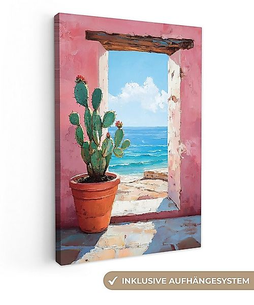 OneMillionCanvasses® Leinwandbild Meer - Rosa - Kaktus, Fotodruck (1 St), L günstig online kaufen