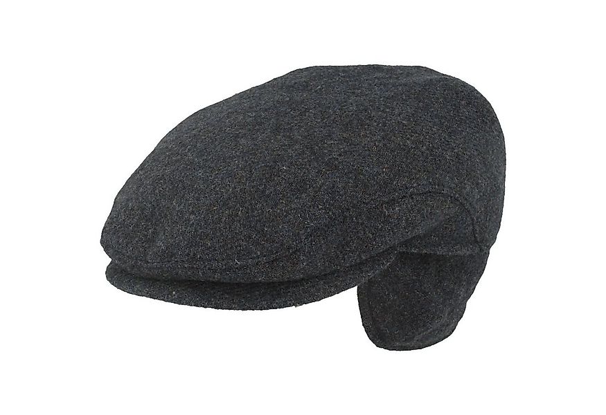 Breiter Schiebermütze Flatcap aus reiner Wolle mit Ohrenklappen günstig online kaufen