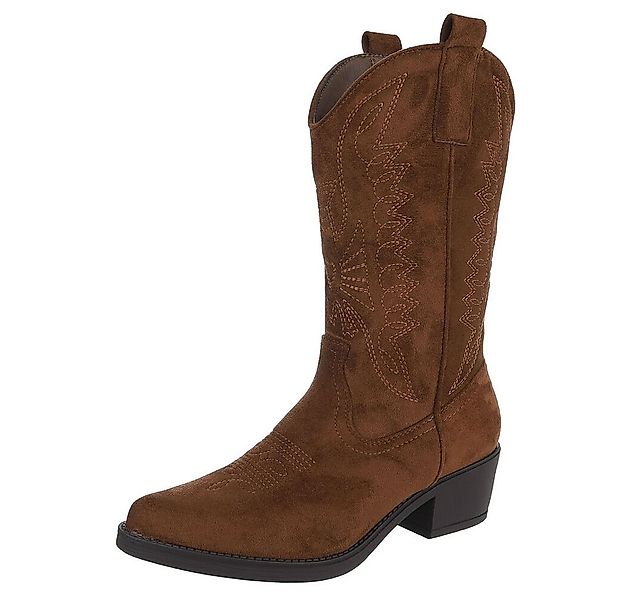 Ital-Design Eleganter hoher Stiefel mit Blockabsatz für Damen Westernstiefe günstig online kaufen