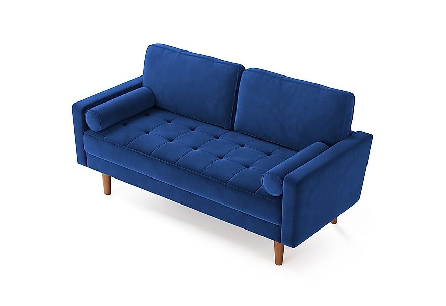 OUNUO Sofa 121cm Kleines Loveseat Sofa, Samtcouch mit 2 Wurfkissen günstig online kaufen