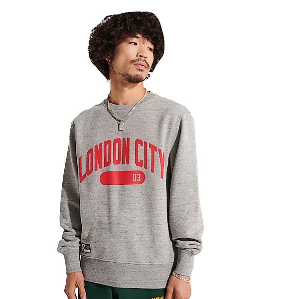 Superdry Code City College Crew Pullover XS Grey Slub Grindle günstig online kaufen