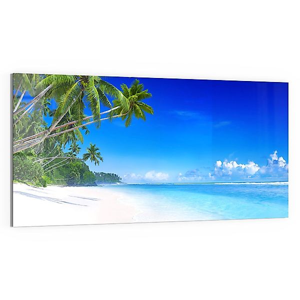 DEQORI Glasbild 'Palmen am Sandstrand', 'Palmen günstig online kaufen