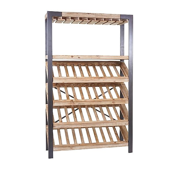 BERLINLODGE Weinregal Für 40 Flaschen Zubehör Und Gläser HxBxT 189x114x39cm günstig online kaufen